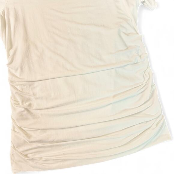 Lysse Off White Shirred Short Sleeve Modal Slimming Shapewear Base Layer Top 1X - Picture 4 of 9